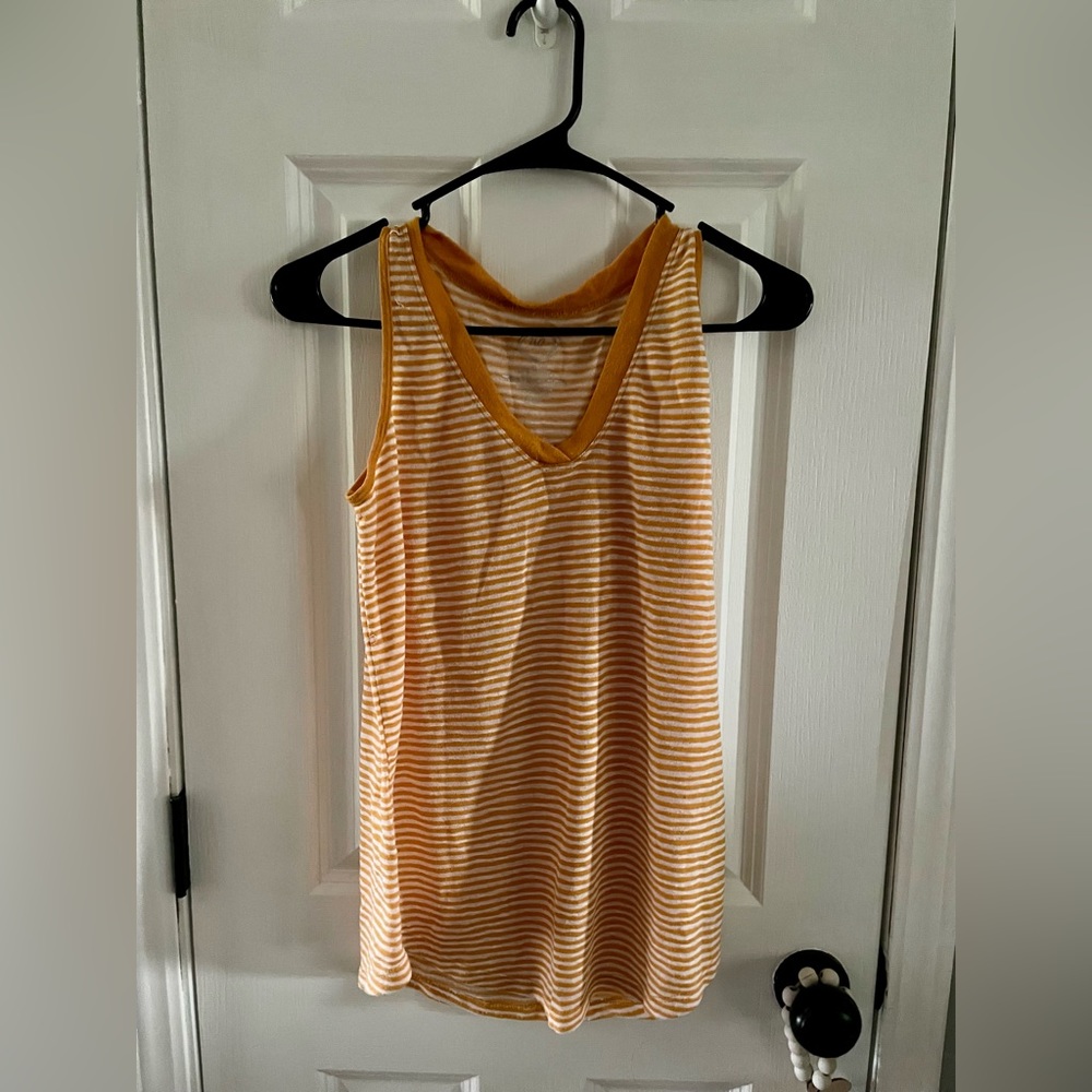 24/7 Maurices Yellow Striped Tank Top